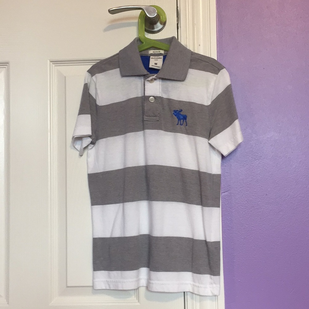 boys grey and white polo